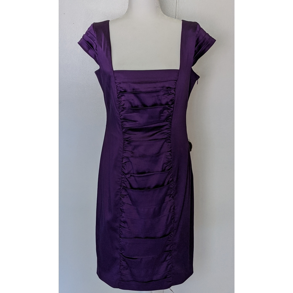 Taylor | Dip Purple Square-neckline Dress